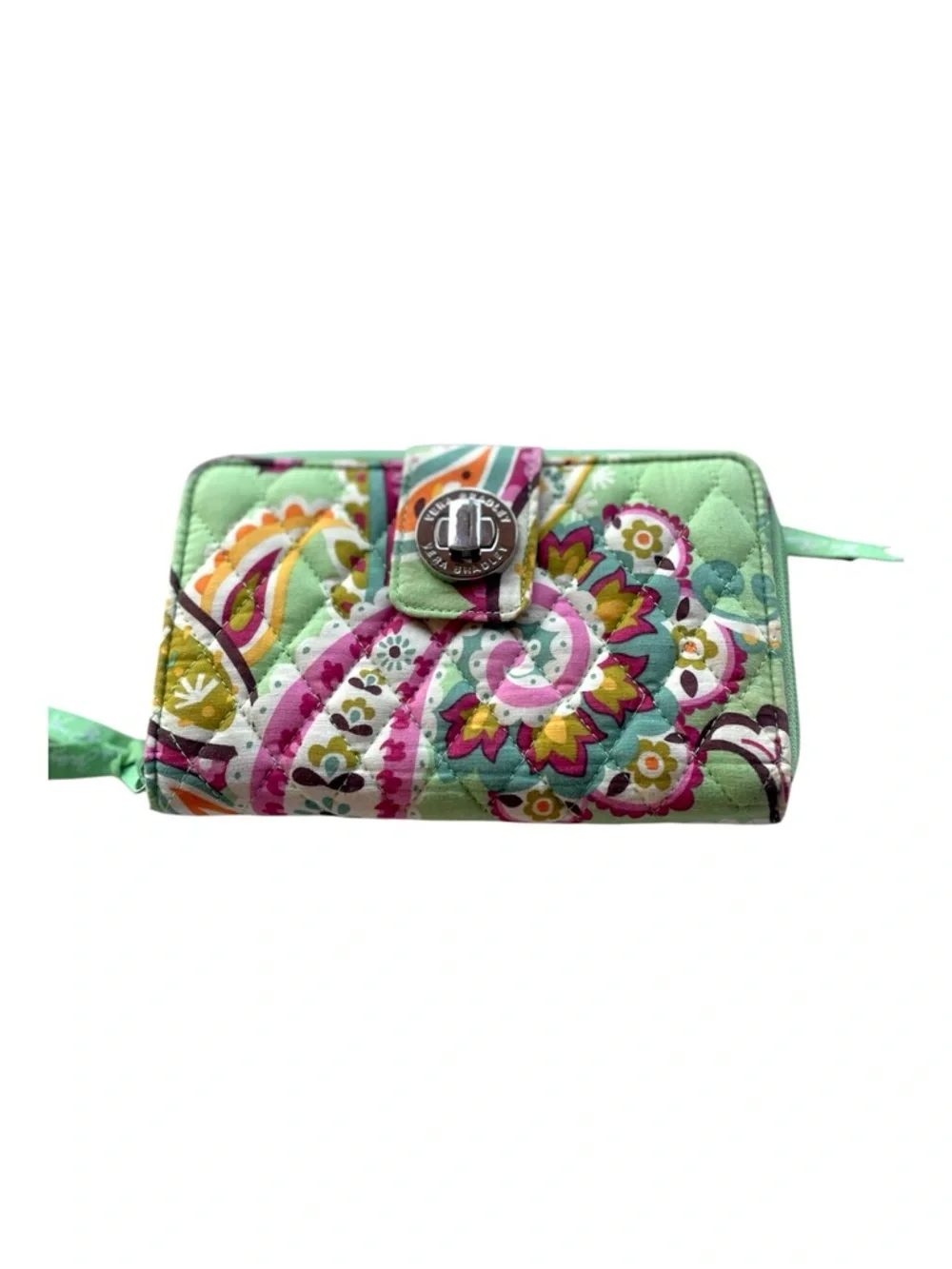 SALE Vera Bradley Mint Multi Quilted turn lock wallet - Picture 2 of 9